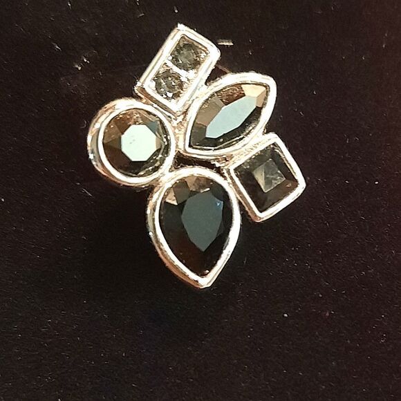 Earrings Stud Multicolored Stones Sterling Silver. - Picture 7 of 7